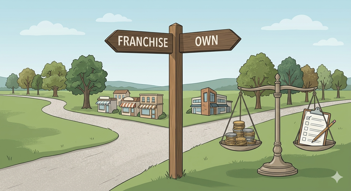 Схема выбора между франшизой и самостоятельным запуском