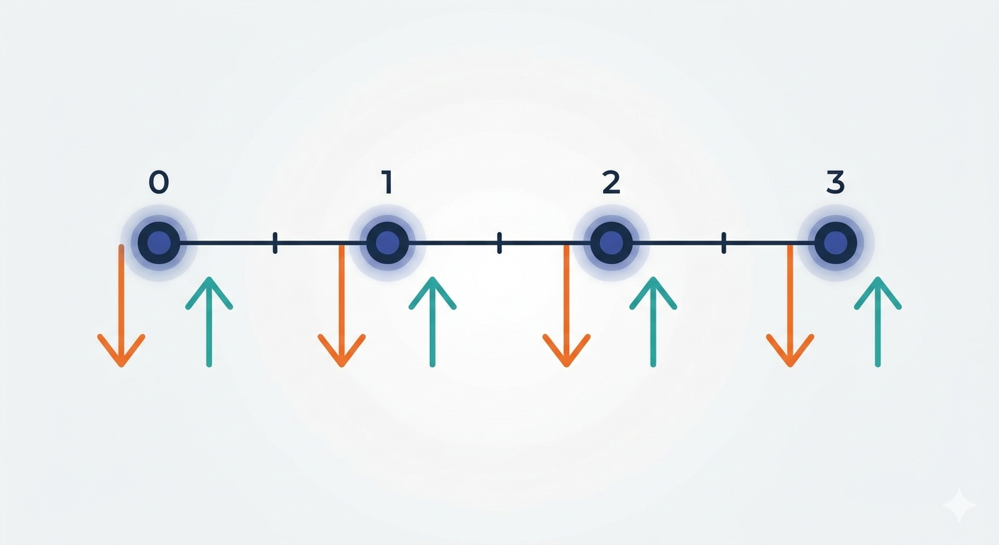 Лента денежного потока проекта по месяцам