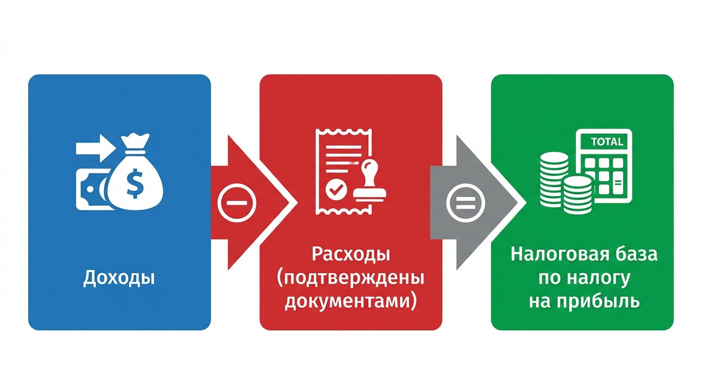 Схема расчёта базы по налогу на прибыль