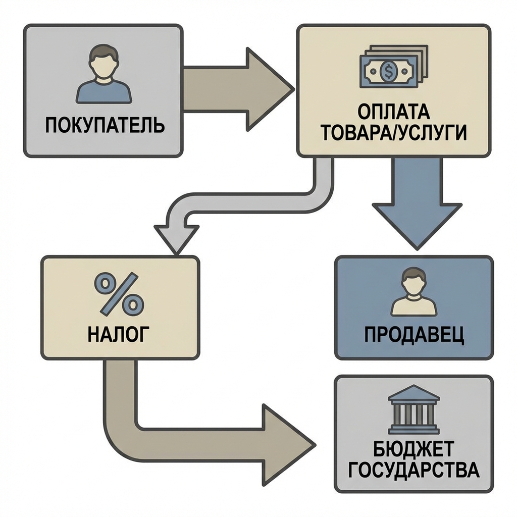 Схема движения налога от сделки до бюджета
