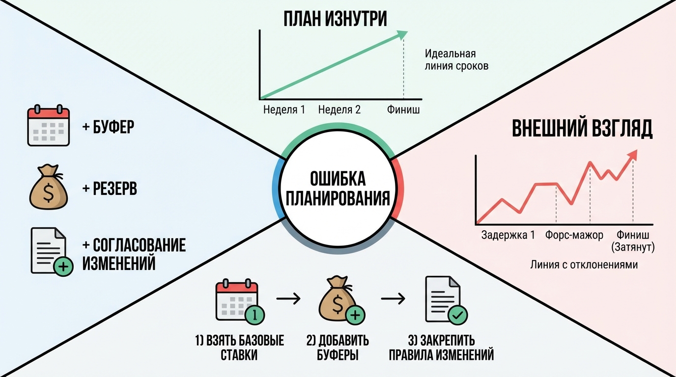 Инфографика: как предпринимателю планировать проект с внешним взглядом