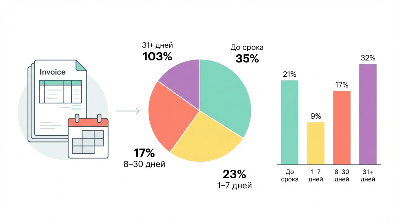 Схема контроля дебиторки по возрасту долга
