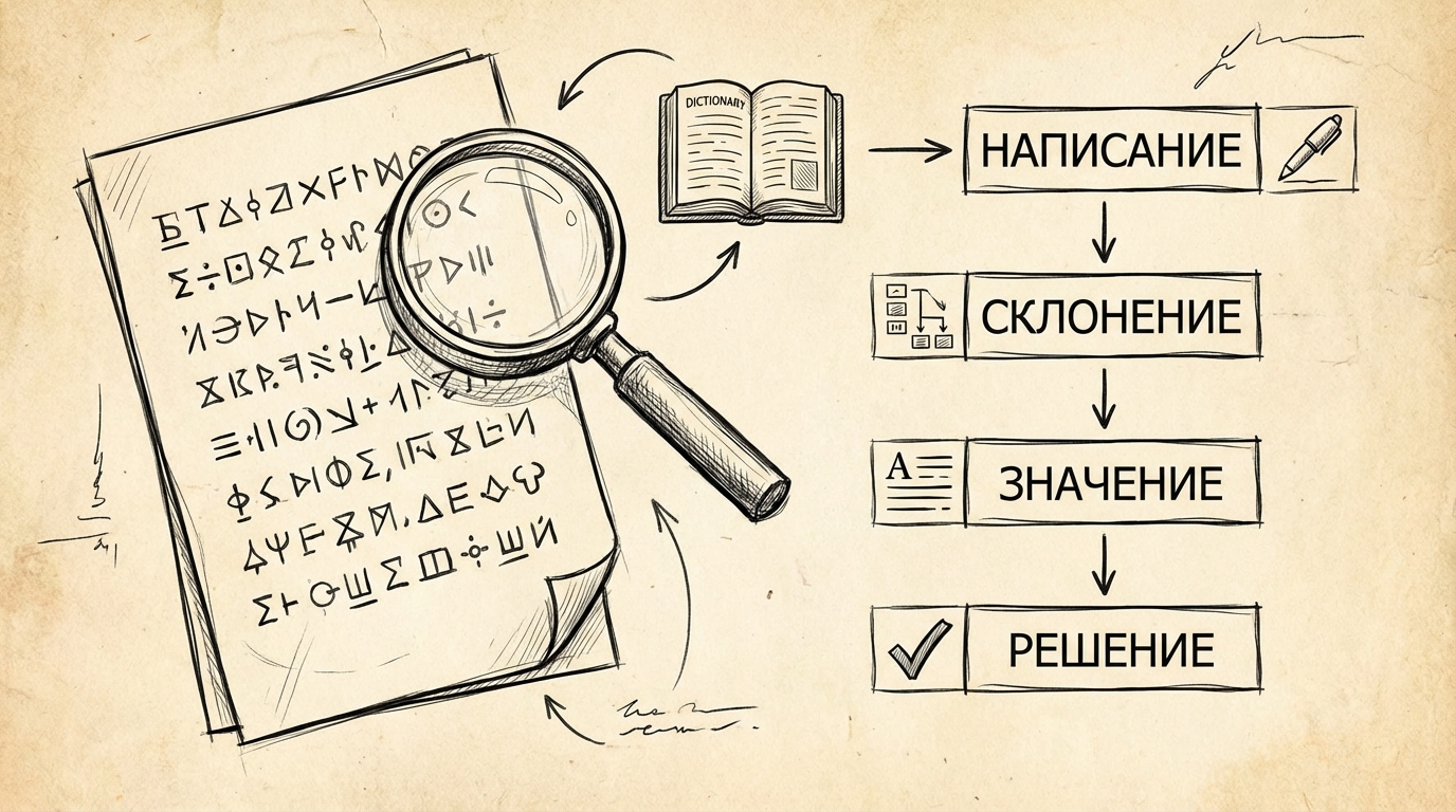 Схема проверки иностранного слова