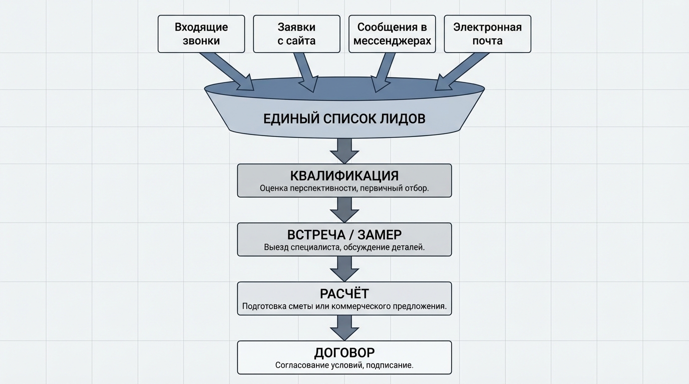 Схема воронки лидогенерации