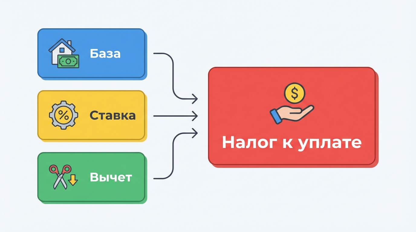 Калькулятор: база, ставка, вычет