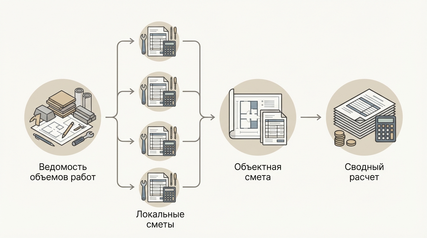 Схема иерархии сметных документов