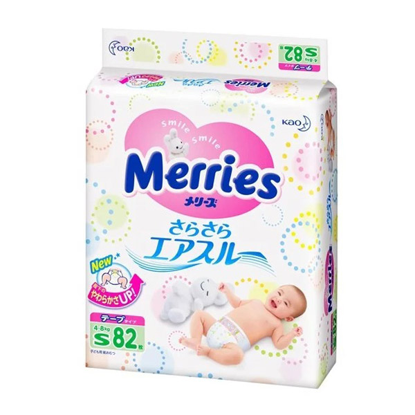 Подгузники Merries S 4-8кг №82