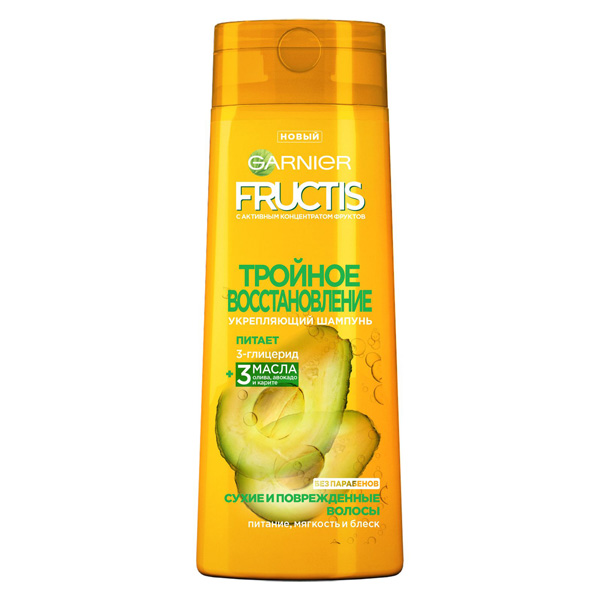 FRUCTIS (ФРУКТИС) Шампунь Укрепл. Тройное восстановление для поврежденных ослаблен. волос 400мл