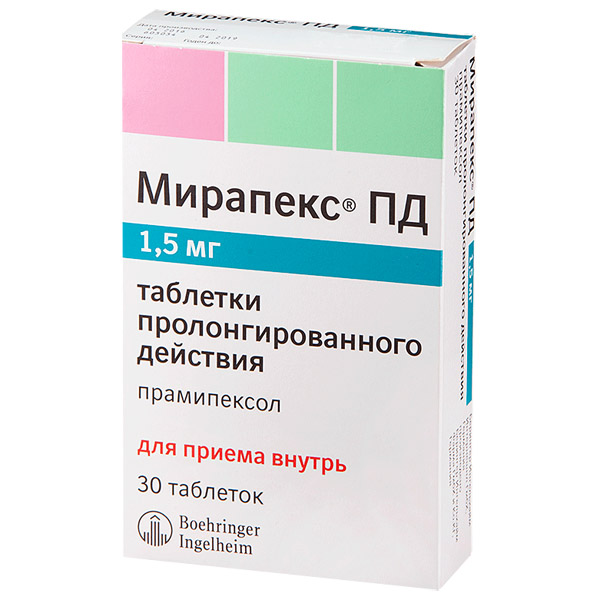 Мирапекс ПД таблетки  1,5мг №30 пролонгированного действия