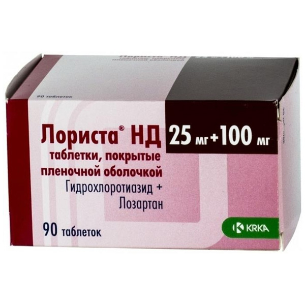 Лориста НД таб. п/пл/о 25мг+100мг №90