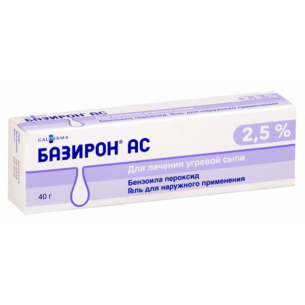 Базирон АС гель 2,5% туба 40г