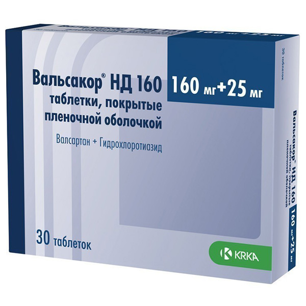 Вальсакор НД таблетки  160мг/25мг №30 п/пл/о