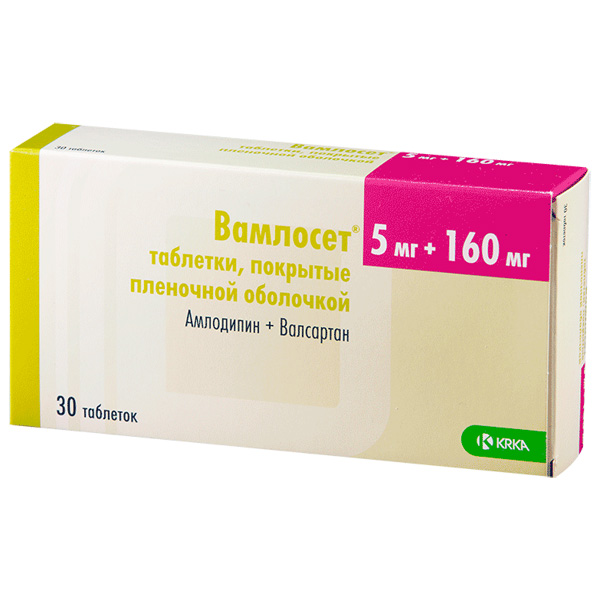 Вамлосет таб. п/пл/о 5мг+160мг №30