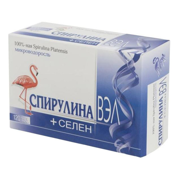 Спирулина ВЭЛ+Селен таб. 0,5г №120