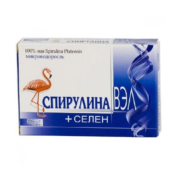 Спирулина ВЭЛ+Селен таб. 0,5г №60