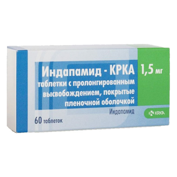 Индапамид КРКА таб. п/пл/о с пролонг. высв. 1,5мг №60