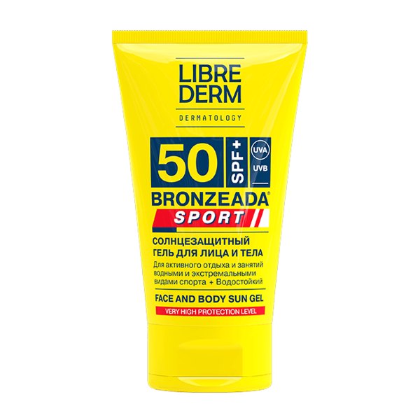 LIBREDERM Bronzeada Гель солнцезащитный для лица и тела Sport SPF50 150мл