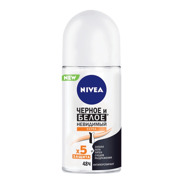 NIVEA Дез. Невидимый д/чёрного и белого Extra д/жен. шарик. 50мл