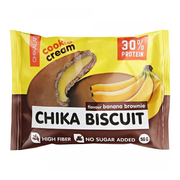 Печенье Chikalab Chika biscuit с начинкой Банановый брауни неглазир. 50г