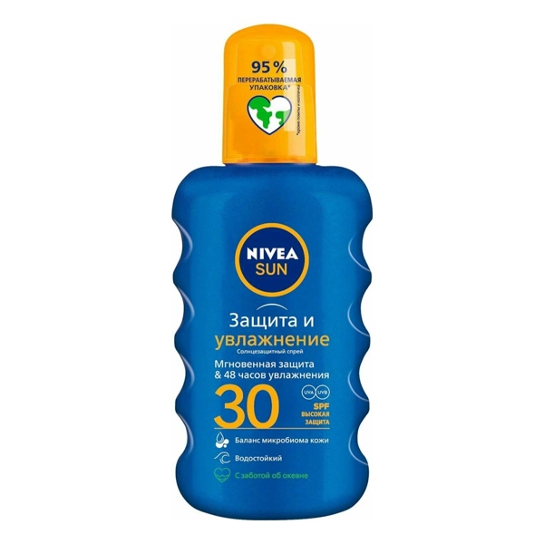 NIVEA Sun Спрей с/защит. Защита и увлажнение SPF30 200мл