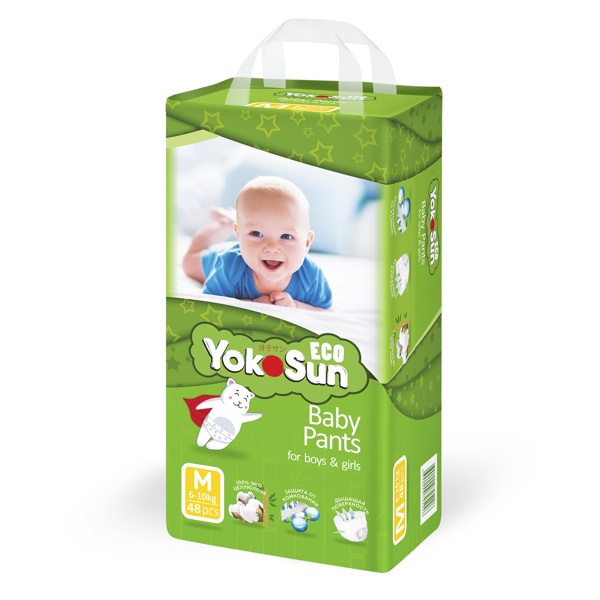 Подгузники трусики Yokosun ECO р.М (6-10кг) №48