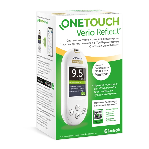 Глюкометр система контроля уровня глюкозы порт. One Touch Verio Reflect