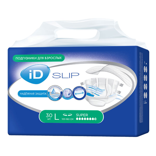 Подгузники для взрослых ID Slip Super L (100-160см) №30