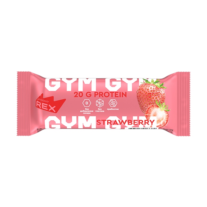 Protein Rex Gym батончик протеиновый клубничный десерт 60г