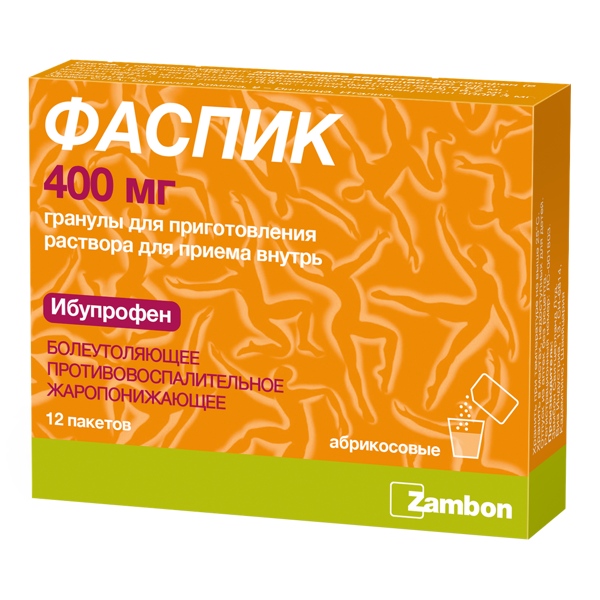 Фаспик гран. д/приг. р-ра д/приема внутрь абрикос. 400мг №12 пак.