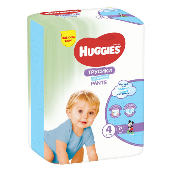 Подгузники трусики Huggies 9-14кг для мальчиков №17