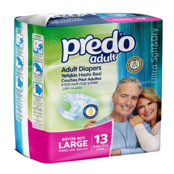 Подгузники для взрослых PREDO ADULT L (100-150см) №13