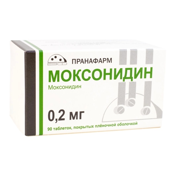 Моксонидин таб. п/пл/о 0,2мг №90