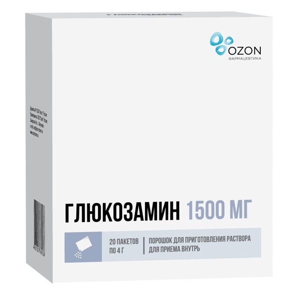 Глюкозамин пор. д/приг. р-ра д/приема внутрь 1500мг 4г №20 пак.