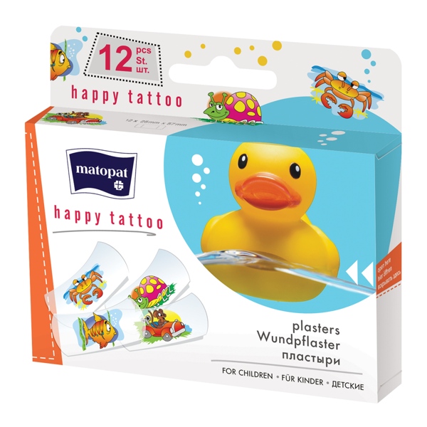 Matopat Happy tattoo пластырь №12 для детей