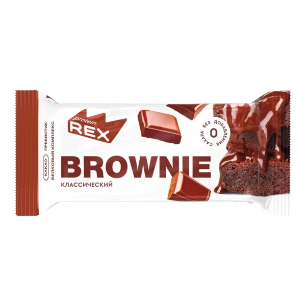 Protein Rex Brownie пирожное протеиновое без сахара классическое 50г