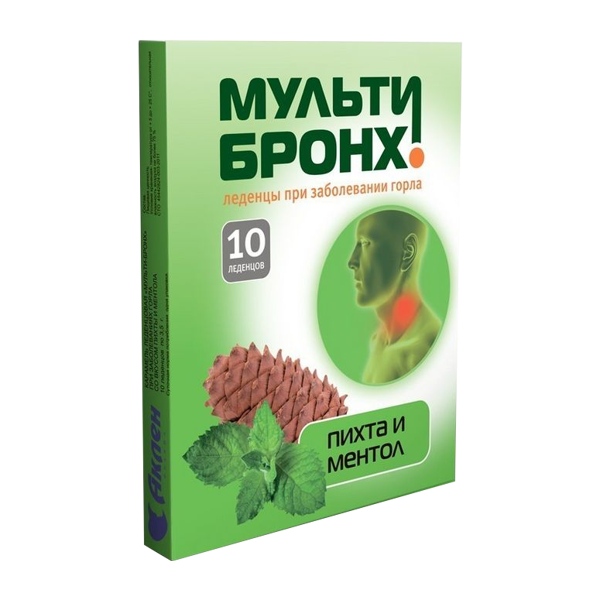 Мульти Бронх леденцы пихта и ментол 3,5г №10