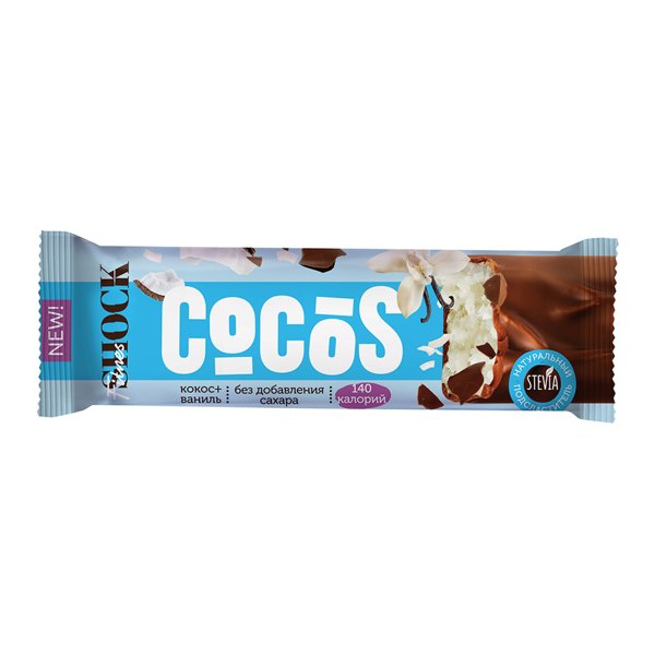 Батончик Fitnesshock Cocos Ваниль кокос глазир. 35г