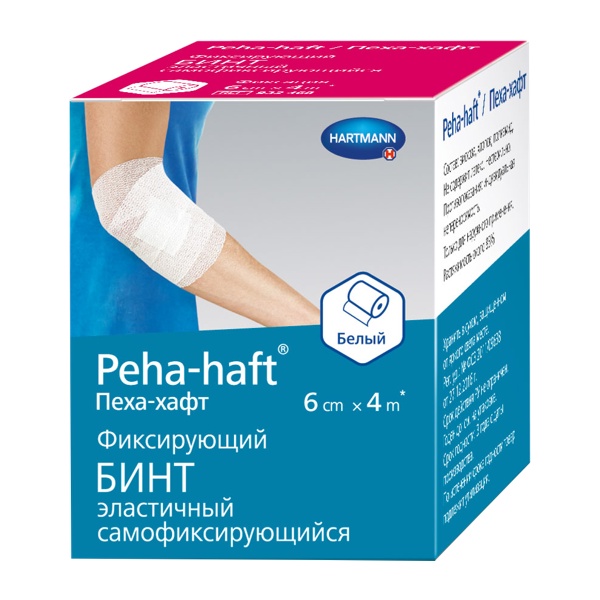 HARTMANN Бинт фиксирующий Peha-haft 6*400см белый