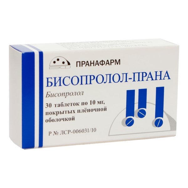 Бисопролол Прана таб. п/пл/о 10мг №30