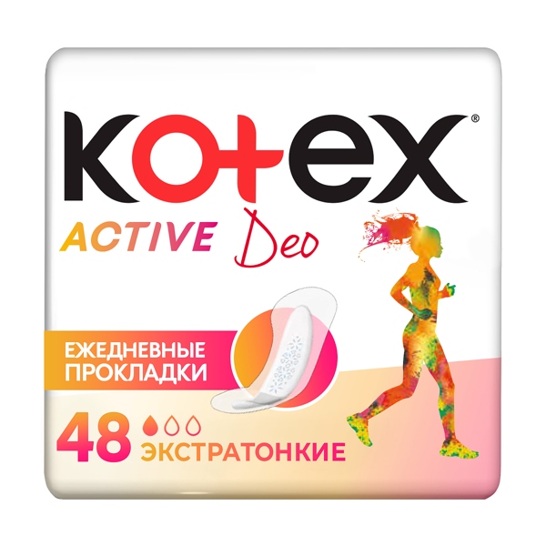 Прокладки Котекс ежеднев Active Deo экстратонкие №48