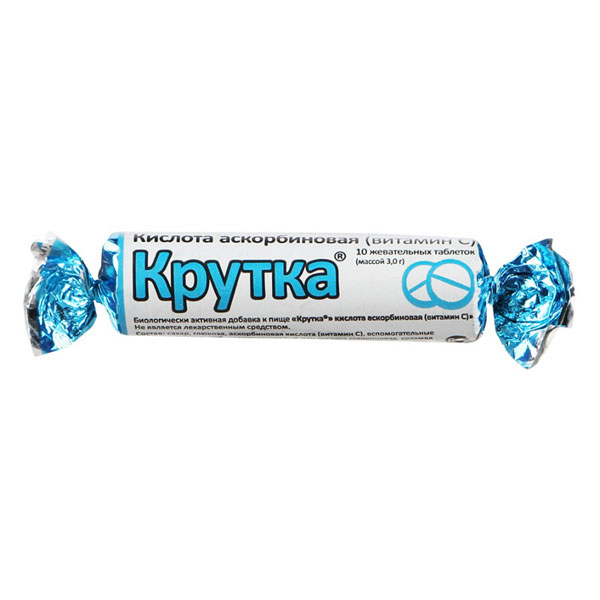 Аскорбиновая кислота крутка таб жев. 3,0г №10