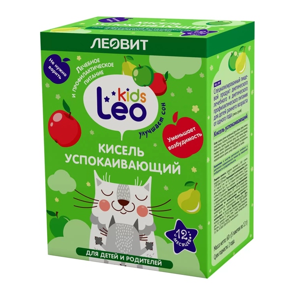 Кисель Леовит Leo kids успокаивающий д/детей с 12 мес. 12г №5 пак.