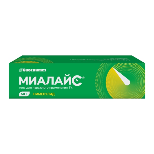 Миалайс гель д/наруж. прим. 1% 50г туба