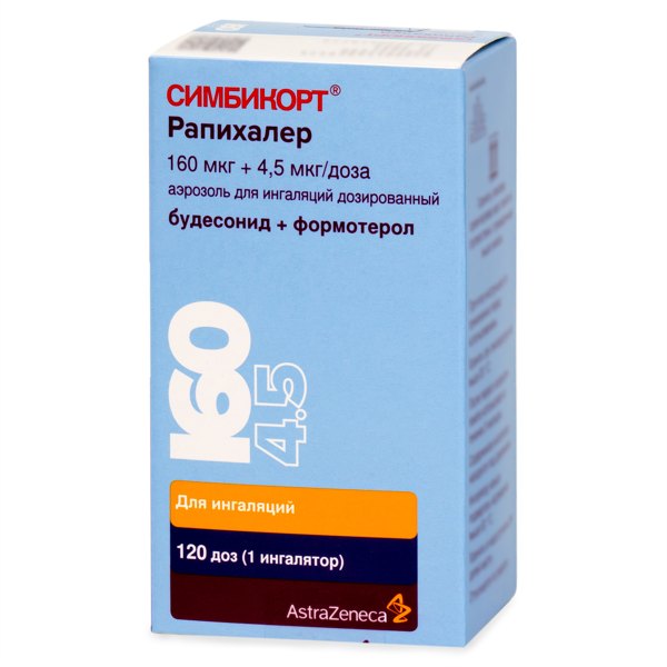 Симбикорт Рапихалер аэр. д/инг. дозир. 160мкг/4,5мкг/доза 120 доз