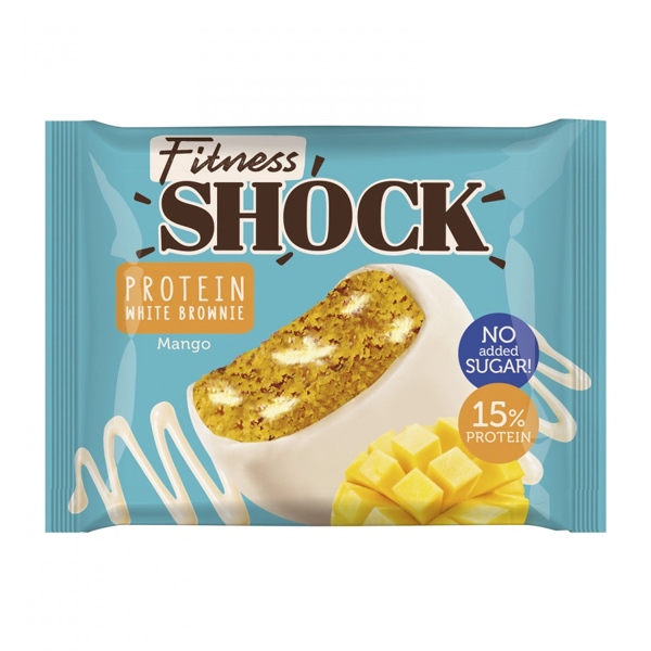 FitnesShock печенье глазированное протеиновое без сахара брауни манго 50г