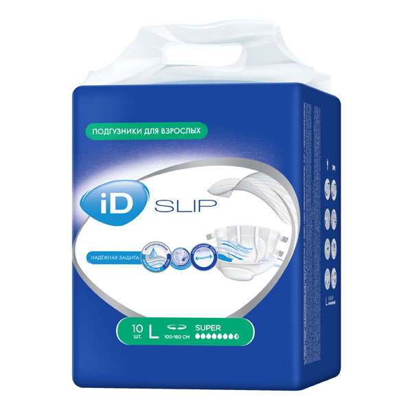 Подгузники для взрослых ID Slip Super L (100-160см) №10