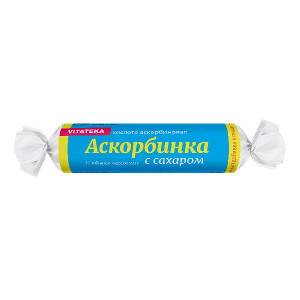 Аскорбиновая кислота Аскорбинка Витатека таб. с сах. крутка 2,9г №10