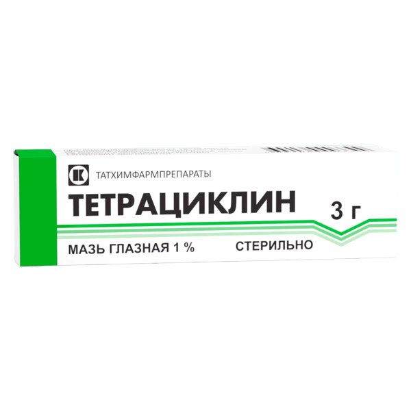 Тетрациклин мазь глаз. 1% 3г туба