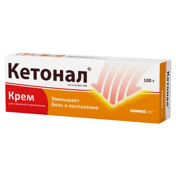 Кетонал крем д/наруж. прим. 5% 100г