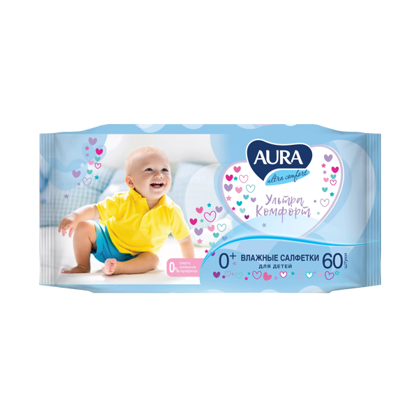 Салфетки влажные Aura ultra comfort для детей №60